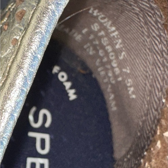 Sperry - Women's Seaside Perforated Slip-On Sneakers. Silver - Picture 11 of 11